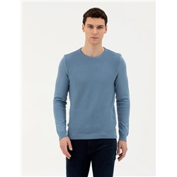 Açık Lacivert Slim Fit Kazak