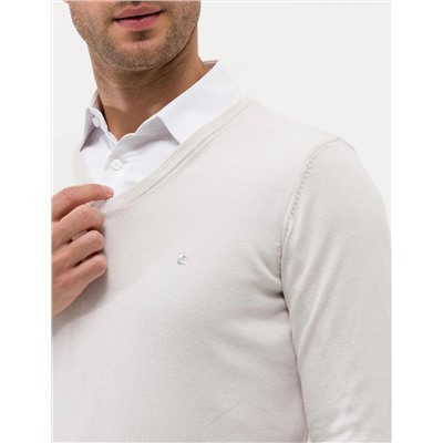 Taş Slim Fit V Yaka Basic Triko Kazak