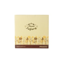 Тарелка десертная, 19 см, фарфор F, белая, с золотистым кантом, Камелия, Flowers, 59117
