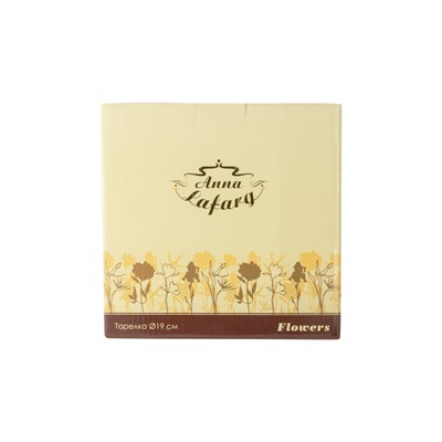 Тарелка десертная, 19 см, фарфор F, белая, с золотистым кантом, Ирис, Flowers, 59126