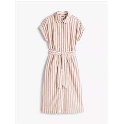 Stripe Linen-Cotton Blend Shirtdress