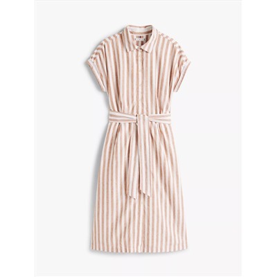 Stripe Linen-Cotton Blend Shirtdress
