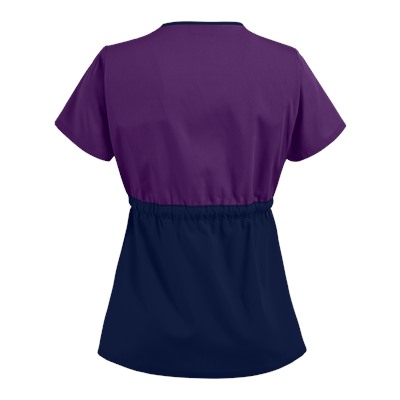 UA Best Buy Scrubs Color Block Empire Waist Mock Wrap Scrub Top