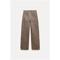 TRF RELAXED FIT HIGH-WAIST ANIMAL PRINT JEANS