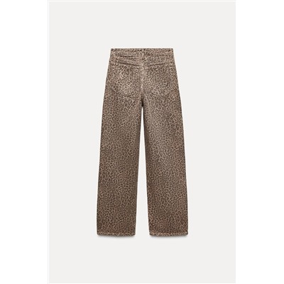 TRF RELAXED FIT HIGH-WAIST ANIMAL PRINT JEANS