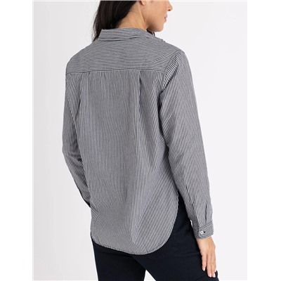LONG SLEEVE RELAXED STRIPE POPLIN SHIRT