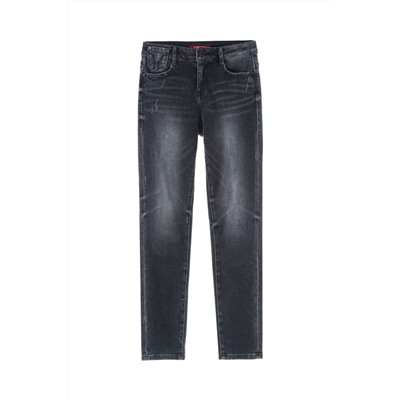 Vaquero skinny push-up de tiro alto Negro