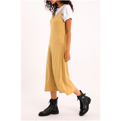 Vestido midi Beige