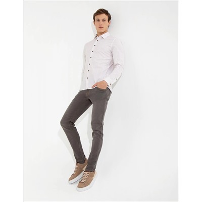 Kahverengi Ex. Slim Fit Uzun Kollu Gömlek