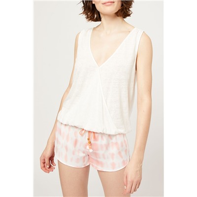 Top de lino Noam Crudo jaspeado