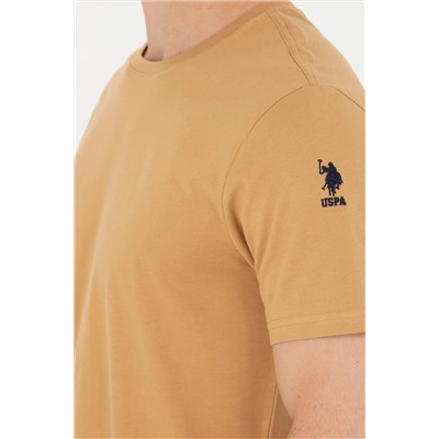Erkek Camel Basic Bisiklet Yaka Tişört