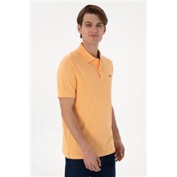 Erkek Regular Fit Polo Yaka Turuncu Basic Tişört