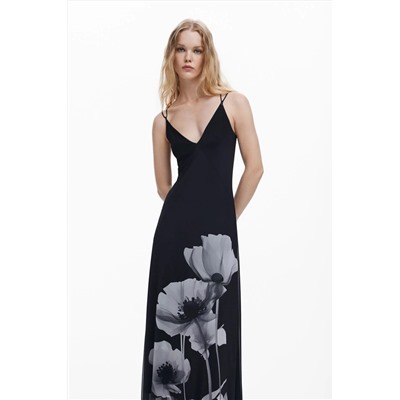 Vestido largo amapolas