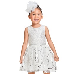 Baby And Toddler Girls Foil Jacquard Matching Tutu Dress