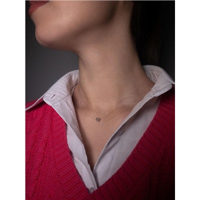 Колье из серебра с фианитом родированное (на леске) 925 пробы Л-1083р