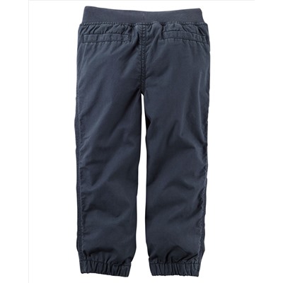 Jersey-Lined Poplin Joggers
