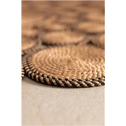 Alsace Yuvarlak Eklemeli Kilim - Naturel/Siyah - 120 cm
