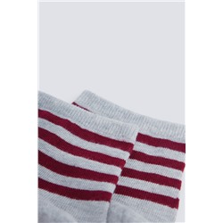 Calcetín corto rayas negras