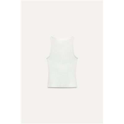 FADED-EFFECT RIB T-SHIRT