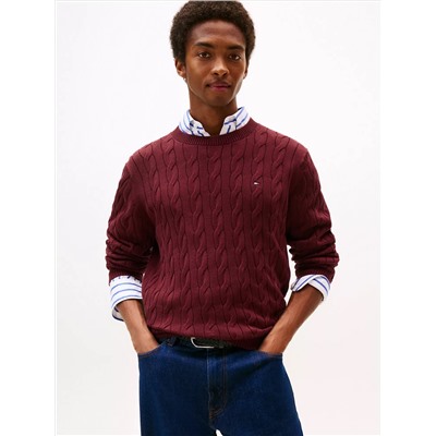 Cable Knit Crewneck Sweater