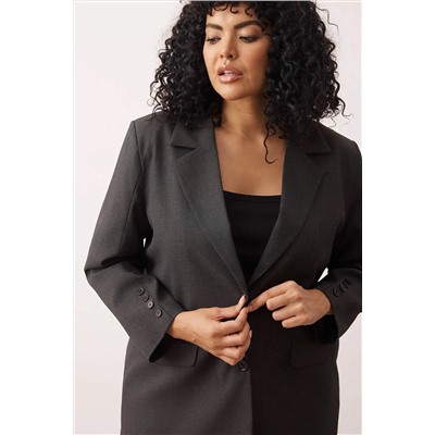 Antrasit Premium Oversize/Bol Kesim Astarlı Dokuma Blazer Ceket TBBAW26AG00007