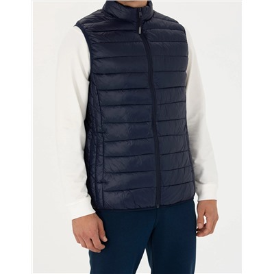 Lacivert Slim Fit Kapitone Şişme Yelek