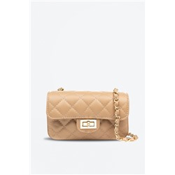 Bandolera de piel Beige y dorado - Firenze Artegiani