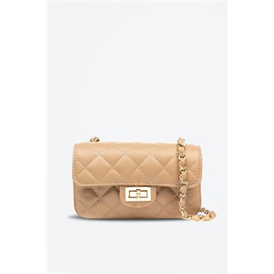 Bandolera de piel Beige y dorado - Firenze Artegiani