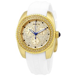 INVICTAAngel Quartz Crystal Gold Dial Ladies Watch