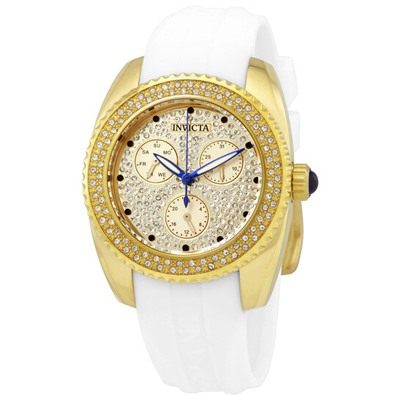 INVICTAAngel Quartz Crystal Gold Dial Ladies Watch