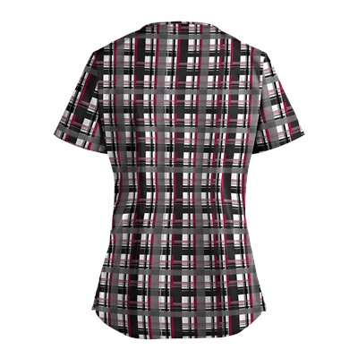 UA Plaid Sugar Berry Scrub Top