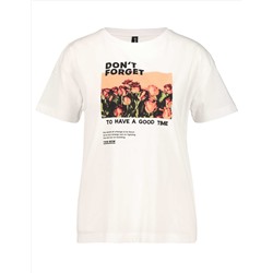 Damen T-Shirt mit Stickerei und Print
