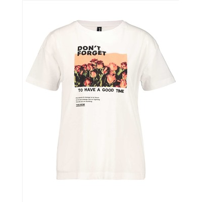 Damen T-Shirt mit Stickerei und Print