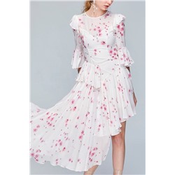 Vestido asimétrico de seda Rosa