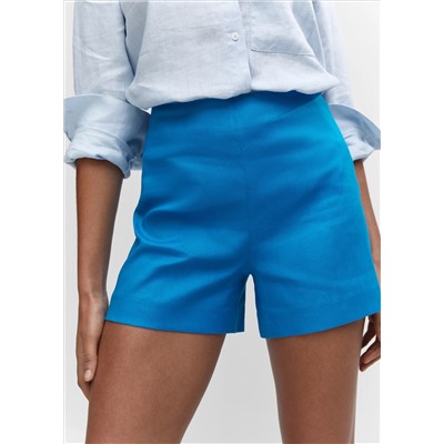 Shorts tiro alto lino