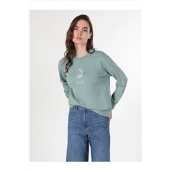 Colin’sRegular Fit Baskılı Yeşil Kadın Sweatshirt