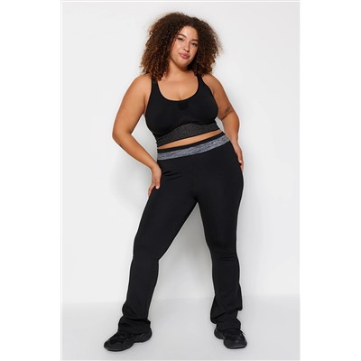Trendyol Curve Siyah İspanyol Paça Bel Detaylı Örme Eşofman Altı TBBSS22EA0055