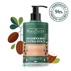 BeauTerra Shampooing Extra-Doux - Réparateur - Cheveux Secs & Abimés 750 mL