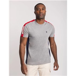SHOULDER TRICOT TAPE JERSEY COLOR BLOCK T-SHIRT