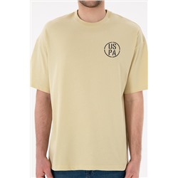 Erkek Oversize Fit Bisiklet Yaka Açık Haki Tişört
