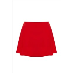 Kırmızı Şort Etekli Mini Büyük Beden Bikini Altı TBBSS23CR00015