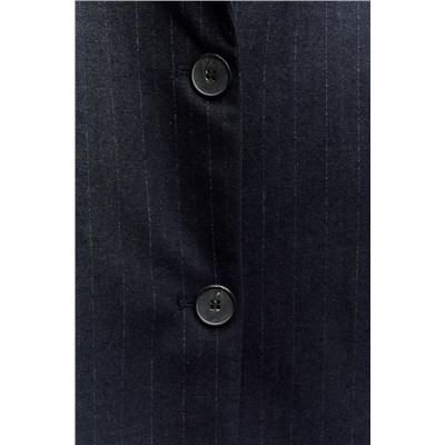 PINSTRIPE COAT WITH SHOULDER PADS