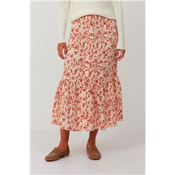 Falda midi Beige