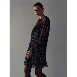 Платье мини с блеском, PL1515/midnight