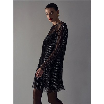 Платье мини с блеском, PL1515/midnight
