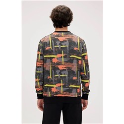 Bad Bear, Erkek Sweatshirt Siyah 24.02.12.017 Flame Crewneck