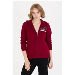 Kadın Vişne Fermuarlı Sweatshirt