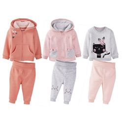 LUPILU® Anzug Baby Mädchen Jogginganzug/Sweatanzug mit/ohne Kapuze