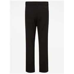 Boys Black Skinny Leg Jean Style Trousers 2 Pack