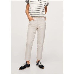 Vaqueros rectos tiro alto crop -  Mujer | MANGO OUTLET España